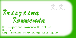 krisztina kommenda business card